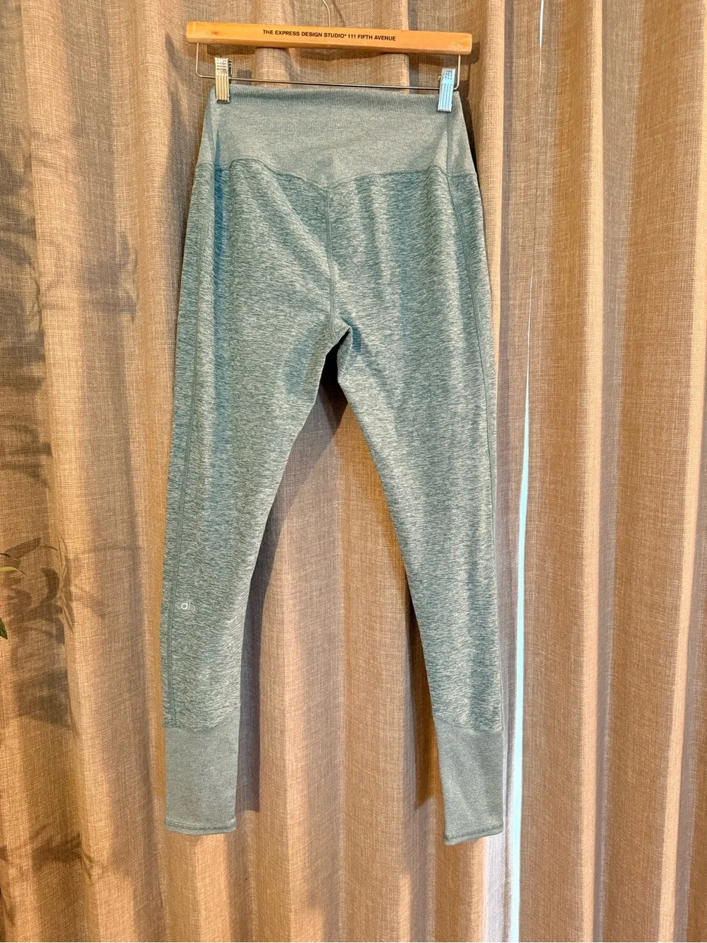 ALO Yoga Alosoft Lounge Leggings Seagrass Large High Waist Ribbed